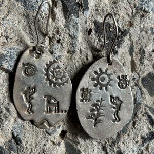 Sterling Silver Lyle Rayfield Southwest Arrisan Earrings!